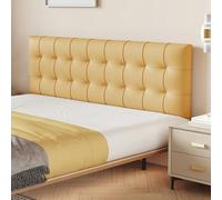 Peel and Stick Headboard Upholstered Wall Panels 100/120/150/180 CM Bedside Headboard Cushion Self-Adhesive Anti-collision Wall Padding Sponge Headboard Thickness 5.5 CM(Yellow,120 x 60 x 5.5 CM)