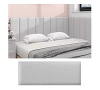 Peel And Stick Headboard, Waterproof Upholstered Wall Panel 3D Anti-Collision Wall Padding, Queen Headboard, For Kids Bedroom Wall Decoration (Color : Gray, Size : 180x50cm)