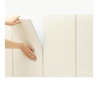 Peel and Stick Headboard with Luminous Pattern, Bed Wall Padding for Kids Autism, 0.5 in Thick Padded Upholstered Wall Panels, Self Adhesive Wall Cushion Anti-Collision/Keep Warm(White,4 Pcs)