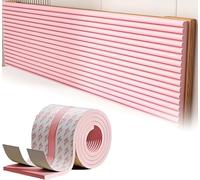 Peel and Stick Headboards Padded Anti-collision Upholstered Wall Panels, Self-adhesive Wall Stickers Protection, for Table Furniture Garage Edges Wall Corner Bedroom, Can be Cropped ( Color : Pink ,