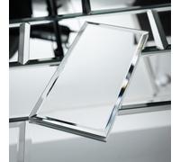 Peel and Stick Mirror Tiles, 3" x 6" Self Adhesive Mirror Tiles Beveled Silver Glass Mosaic Tile for Kitchen Backsplash Bathroom Wall Pack of 48 Pcs