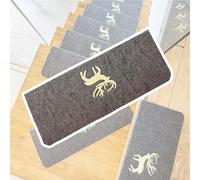 Peel And Stick Stair Runner Rugs/Reusable Staircase Step Treads/Deer Patterned Stair Treads For Wooden Steps Indoor/Anti Slip Stair Carpets(Grey 10 PCS,W 24 CM L 80 CM)