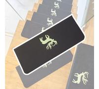 Peel And Stick Stair Runner Rugs/Reusable Staircase Step Treads/Deer Patterned Stair Treads For Wooden Steps Indoor/Anti Slip Stair Carpets(Darkgrey 20 PCS,W 22 CM L 60 CM)
