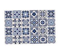 Peel and Stick Tile 24Pcs Blue Moroccan Style Self Adhesive Tile Sticker Waterproof PVC Reusable Backsplash for Kitchen Bathroom Home 8x8 inch - Stickers Peel and Stick
