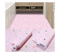 Peel and Stick Tile Effect Vinyl Flooring Roll 60cm x 5 Meters Non Slip Stickers for Bathroom Kitchen Living Room Gravel Pink Floor Covering