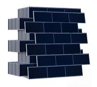 Peel and Stick Tiles for Kitchen: Thicker Self Adhesive Back Splash for Bathroom - 3D Stick on Splashback Subway Backsplash for Bath - Walls Stickers Tile Stickers Metro Square, 10 Sheets
