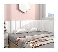Peel And Stick Upholstered Headboard, 3D Wall Panel, Waterproof Self Adhesive Wall Bumper For Home Bedroom Decor(White,160x50cm)