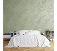 Peel and Stick Vinyl Wall Mural, Sage Green Leaf Photo Wallpaper 180x120cm(WxH) Waterproof Removable Self Adhesive Wall Covering for Living Room Bedroom Feature Wall Sage Green Leaf 180x120cm(WxH)