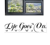 Peel And Stick Wall Art Stickers,Peel And Stick Wall Stencils - Life Goes On Positive Affirmations Wall Stickers Wall Decor | Glass Quotes, Dec