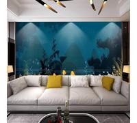 Peel And Stick Wallpaper 3D Fish Coral Reef Landscape 500(W)X350(H)Cm Wallpaper Wall Murals Living Room Hotel Restaurant Hall Entrance Study Room Background Self-Adhesive Canvas Wall Decoratio-3037631