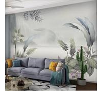 Peel And Stick Wallpaper 3D Plants And Flowers Leaves 400(W)X280(H)Cm Wallpaper Wall Murals Living Room Hotel Restaurant Hall Entrance Study Room Background Self-Adhesive Canvas Wall Decoratio-2573962