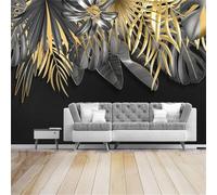 Peel And Stick Wallpaper 3D Plants And Flowers Leaves 500(W)X350(H)Cm Wallpaper Wall Murals Living Room Hotel Restaurant Hall Entrance Study Room Background Self-Adhesive Canvas Wall Decoratio-2663453