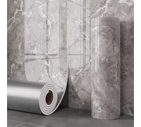 Peel and Stick Wallpaper, 40cm × 10M Grey Glossy Glitter Marble Effect Self Adhesive Wallpaper, Waterproof Removable Vinyl Wrap Covering for Furniture Worktop Kitchen Counter Bathroom Wall Door