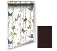 Peel and Stick Wallpaper, 44.5x400CM Floral Plants Birds Butterflies Contact Wallpaper Landscape Self-adhesive Wallpaper Removable Vinyl Film Room Wall Furniture Covering with Leather Repair Patch