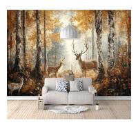 Peel and Stick Wallpaper - Animals of The Forest Deer Waterproof Wall Decor for DIY Enthusiasts - Multiple Sizes & Custom Options PVC Material Durability for Living Rooms, Kitchens, Bathrooms