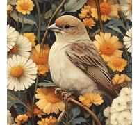 Peel and Stick Wallpaper Bird Flower Yellow Branch Contact Paper with Waterproof Stain-Resistant Surface for Drawers Laundry Room Furniture Makeovers Easy to Install Wall Paper 53 cm x 1000 cm