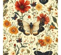 Peel and Stick Wallpaper Butterfly Flowers Insects Vintage Contact Paper with Waterproof Stain-Resistant Surface for Drawers Furniture Makeovers Easy to Install Wall Paper 17.3"x393"