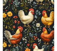 Peel and Stick Wallpaper Chicken Self Adhesive Wallpaper 30×600CM, Farm Animals Chickens, Flowers Patterned Sticky Back Plastic Roll, Bathroom Kitchen Cupboard Worktop Vinyl Wrap for Furniture