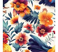 Peel and Stick Wallpaper Chicken Self Adhesive Wallpaper 30×600CM, Farm Plant Leaves, Rooster Patterned Sticky Back Plastic Roll, Bathroom Kitchen Cupboard Worktop Vinyl Wrap for Furniture
