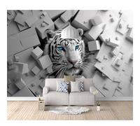 Peel and Stick Wallpaper - Fantasy Tigers Pierce Walls Waterproof Wall Decor for DIY Enthusiasts - Multiple Sizes & Custom Options PVC Material Durability for Living Rooms, Kitchens, Bathrooms