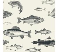 Peel and Stick Wallpaper Fish Animals Hand Drawn Cartoon Contact Paper with Waterproof Stain-Resistant Surface for Drawers Furniture Makeovers Easy to Install Wall Paper 17.3"x197"