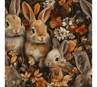Peel and Stick Wallpaper Floral Leaf 44x300 cm Vintage Boho Rabbit Self Adhesive Contact Paper Easy Peel Off Stick on Wallpaper Renter Friendly Non-Woven Canvas Wall Paper for Bedroom Bathroom A-186