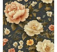 Peel and Stick Wallpaper Flowers Pink Leaves Green Contact Paper with Waterproof Stain-Resistant Easy to Install Surface for Bathroom Kitchen Laundry or Other Whole Walls Wall Paper 44 cm x 10 m