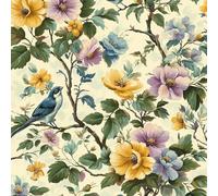 Peel and Stick Wallpaper Flowers Self Adhesive Wallpaper 50×600CM, Flowers, Green Leaves, Animals, Birds Patterned Sticky Back Plastic Roll, Bathroom Kitchen Cupboard Worktop Vinyl Wrap for Furniture
