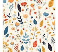 Peel and Stick Wallpaper Flowers Yellow Red Leaves Vintage Contact Paper with Waterproof Stain-Resistant Surface for Drawers Laundry Room Furniture Makeovers Easy to Install Wall Paper 40 cm x 5 m