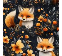 Peel and Stick Wallpaper Fox Flowers Yellow Leaves Contact Paper with Waterproof Stain-Resistant Surface for Drawers Laundry Room Furniture Makeovers Easy to Install Wall Paper 53 cm x 1000 cm