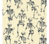 Peel and Stick Wallpaper Human Body Skeleton Skull Hand Drawn Contact Paper with Waterproof Stain-Resistant Surface for Drawers Furniture Makeovers Easy to Install Wall Paper 17.3"x78.7"