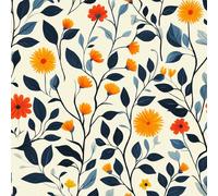 Peel and Stick Wallpaper Leaves Flowers Watercolor Art Contact Paper with Waterproof Stain-Resistant Surface for Drawers Furniture Makeovers Easy to Install Wall Paper 17.3"x236"