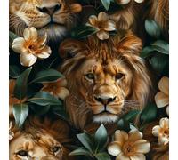 Peel and Stick Wallpaper Lion Leaves Flower Forest Contact Paper with Waterproof Stain-Resistant Surface for Drawers Furniture Makeovers Easy to Install Wall Paper 17.3"x236"