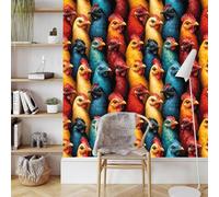Peel and Stick Wallpaper Matte Thick Animal Waterproof Sticky Back Wall Paper Chickens of Color 45X2000CM Self Adhesive Removable Contact Paper for Home Cabinets Furniture Decor