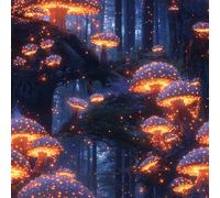 Peel and Stick Wallpaper Mushroom Glowing Forest Painted Contact Paper with Waterproof Stain-Resistant Surface for Drawers Furniture Makeovers Easy to Install Wall Paper 17.3"x118"
