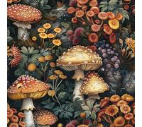 Peel and Stick Wallpaper Mushroom Red Forest Painted Contact Paper with Waterproof Stain-Resistant Surface for Drawers Furniture Makeovers Easy to Install Wall Paper 17.3"x78.7"