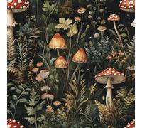 Peel and Stick Wallpaper Mushrooms Flowers Forest Painted Contact Paper with Waterproof Stain-Resistant Surface for Drawers Furniture Makeovers Easy to Install Wall Paper 17.3"x118"