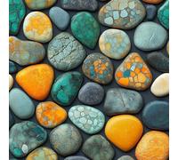 Peel and Stick Wallpaper Pebbles Stones Painting Art Contact Paper with Waterproof Stain-Resistant Surface for Drawers Furniture Makeovers Easy to Install Wall Paper 17.3"x393"