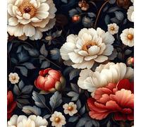 Peel and Stick Wallpaper Peony Flowers Plants Vintage Painted Natural Contact Paper with Waterproof Stain-Resistant Surface for Drawers Furniture Makeovers Easy to Install Wall Paper 17.3"x78.7"