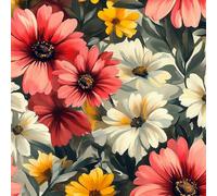 Peel and Stick Wallpaper Red Yellow Flowers Leaves Contact Paper with Waterproof & Stain-Resistant Surface for Drawers Laundry Room Furniture Makeovers Easy to Install Wall Paper 44 cm x 300 cm