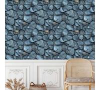 Peel and Stick Wallpaper Rock Self Adhesive Wallpaper 40×600CM, Vintage Stone Patterned Sticky Back Plastic Roll, Bathroom Kitchen Cupboard Worktop Vinyl Wrap for Furniture Table