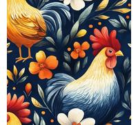 Peel and Stick Wallpaper Rooster Self Adhesive Wallpaper 40×600CM, Plant Leaves, Animal Rooster Patterned Sticky Back Plastic Roll, Bathroom Kitchen Cupboard Worktop Vinyl Wrap for Furniture