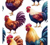 Peel and Stick Wallpaper Rooster Self Adhesive Wallpaper 50×600CM, Farm Animal Rooster Patterned Sticky Back Plastic Roll, Bathroom Kitchen Cupboard Worktop Vinyl Wrap for Furniture