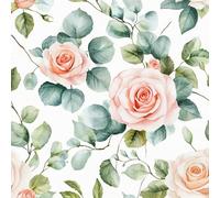 Peel and Stick Wallpaper Rose Flower Plant Painted Vintage Contact Paper with Waterproof Stain-Resistant Surface for Drawers Furniture Makeovers Easy to Install Wall Paper 17.3"x118"