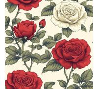 Peel and Stick Wallpaper Rose Flower Plant Painted Vintage Contact Paper with Waterproof Stain-Resistant Surface for Drawers Furniture Makeovers Easy to Install Wall Paper 17.3"x393"