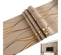 Peel and Stick Wallpaper Stripes,3D Glitter Wave Stripe Textured Contact Paper | Curved Wave Wall Wallpaper Roll, Removable Non-Woven, Vertical Stripe