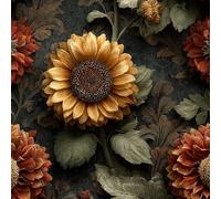 Peel and Stick Wallpaper Sunflower Yellow Leaves Contact Paper with Waterproof Stain-Resistant Easy to Install Surface for Bathroom Kitchen Laundry or Other Whole Walls Wall Paper 44 cm x 10 m