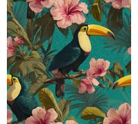 Peel and Stick Wallpaper Toucan Removable No Residue Wipeable | Waterproof Renter Friendly Wallpaper Roll 44x1000cm Tropical Botanical Non-Woven Contact Paper for Bedroom Bathroom J724
