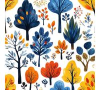 Peel and Stick Wallpaper Trees Forest Painting Cartoon Contact Paper with Waterproof Stain-Resistant Surface for Drawers Furniture Makeovers Easy to Install Wall Paper 17.3"x393"