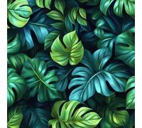 Peel and Stick Wallpaper Tropical Blue Green Leaves Contact Paper with Waterproof Stain-Resistant Easy to Install Surface for Bathroom Kitchen Laundry or Other Whole Walls Wall Paper 44 cm x 10 m